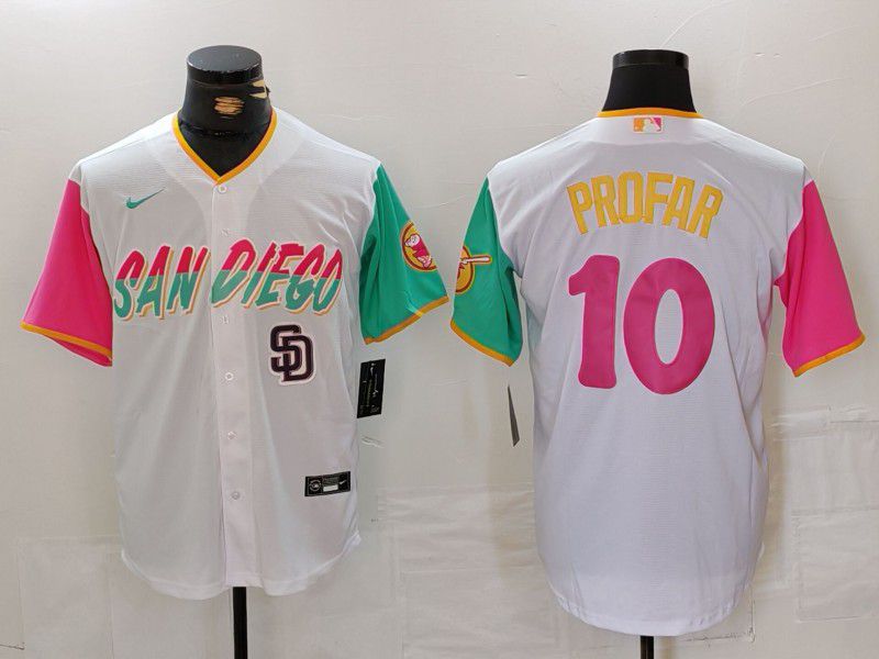 Men San Diego Padres #10 Profar White City Edition 2024 Nike MLB Jersey style 14